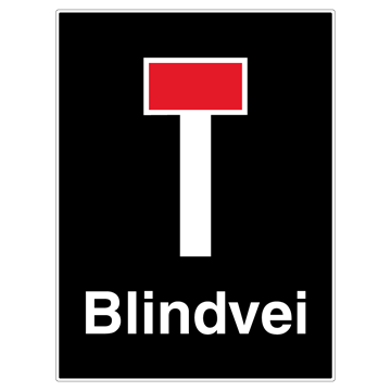 Blindvei skilt - 60 x 50 cm - Privatrettslig opplysningsskilt