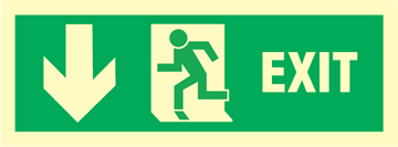 Exit left arrow down - exit sign