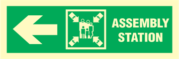 Assembly station arrow left - exit sign
