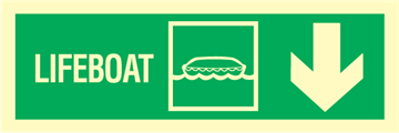 Lifeboat arrow down - exit sign