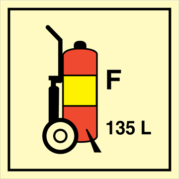 Wheeled fire extinguisher F 135L - Fire Control Signs