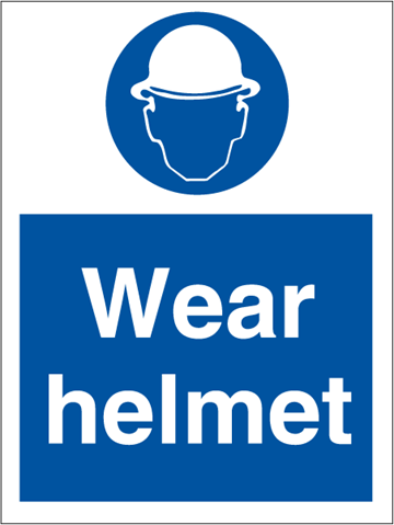 Wear helmet - Mandatory Signs
