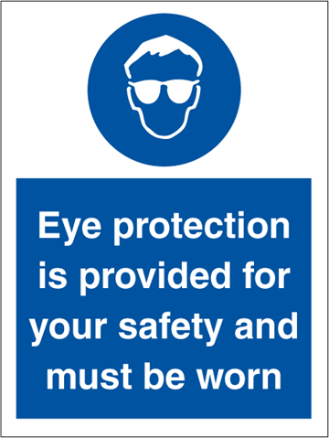 Eye protection is provided for - Mandatory Signs