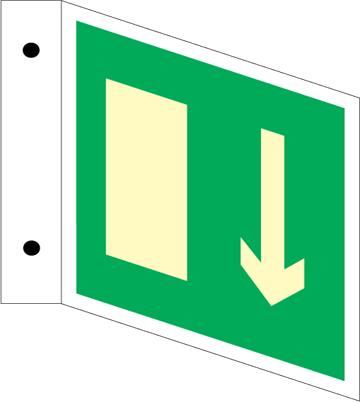 Exit arrow downr - Three Way Signs