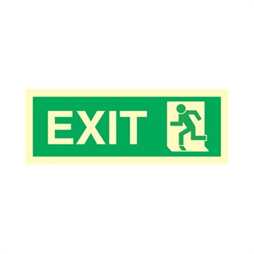 Exit left - Photoluminescent Self Adhesive Vinyl PV HR - 100 x 300 mm - IMO direction exit sign