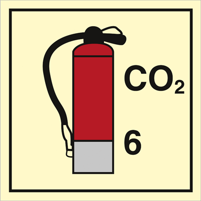 IMO CO2 Extinguisher 6 kg - IMO Fire Control sign