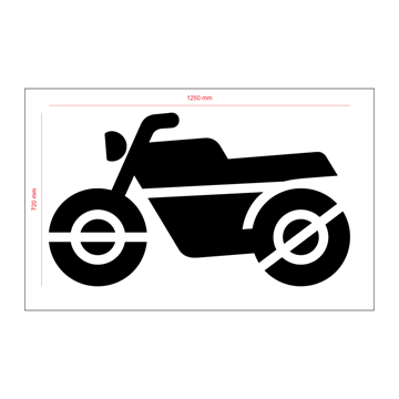 Sjablong Motorsykkel - 72 x 125 cm - Oppmerking på asfalt og betong