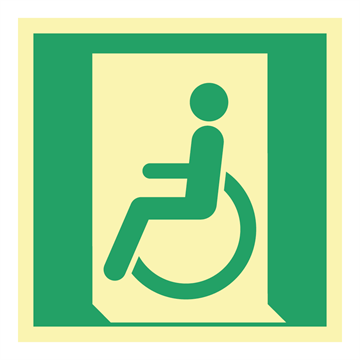 Nødutgang funksjonshemmede, venstre - Nødutgang skilt