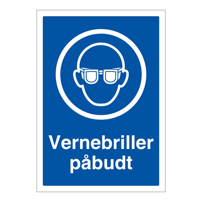 Vernebriller påbudt skilt - Påbudsskilt - Flere varianter