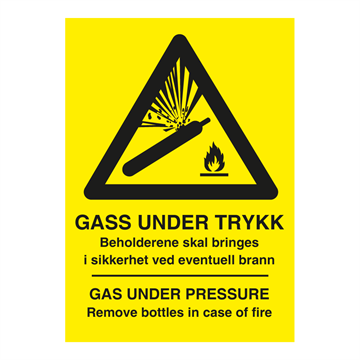 GASS UNDER TRYKK - Gas under pressure - Fareskilt