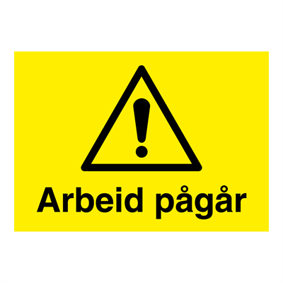 Arbeid pågår skilt - Varselskilt - Flere varianter - JO Safety Norge