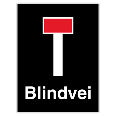 Blindvei skilt - Privatrettslig opplysningsskilt - Flere størrelser