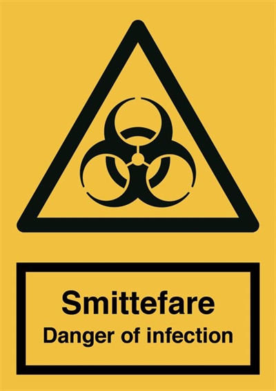 Smittefare - Danger of infection - Varselskilt - Flere varianter