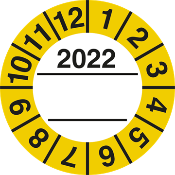 Kontrollmerker 2022 med tekstfelt, 10 selvklebende etiketter pr ark. Fra JO Safety Norge AS