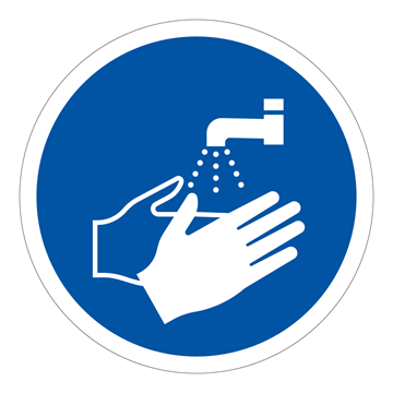 Håndvask påbudt skilt - Påbudsskilt - Flere varianter