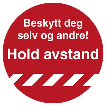 Hold avstand klistremerker i flere farger produsert i slitesterk sklisikker gulvfolie - JO Safety Norge