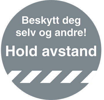 Hold avstand klistremerker i flere farger produsert i slitesterk sklisikker gulvfolie - JO Safety Norge