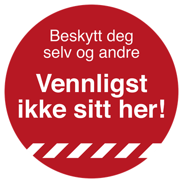 Vennligst ikke sitt her-klistremerker i selvklebende vinyl fra JO Safety Norge