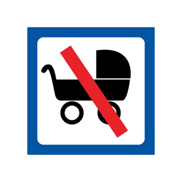 Barnevogn forbudt - symbolskilt - piktogram