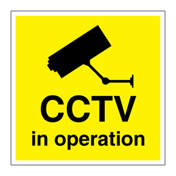 CCTV inoperation - 150 x 150 mm - ISPS Code. Foto.