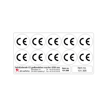 CE merker runde - Flere størrelser - Ark á 10 stk etiketter