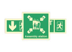 Nødutgang- og rømningsskilt (IMO Direction Exit Signs)