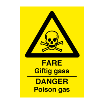 FARE Giftig gass - fareskilt-varselskilt