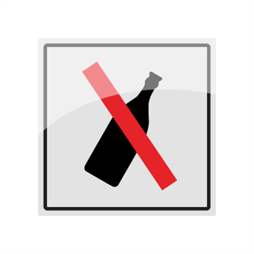 Flasker forbudt - symbolskilt - piktogram