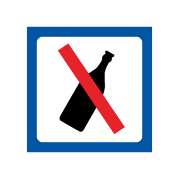 Flasker forbudt - symbolskilt - piktogram