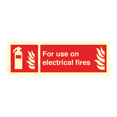 For use on electrical fires - Fire Signs