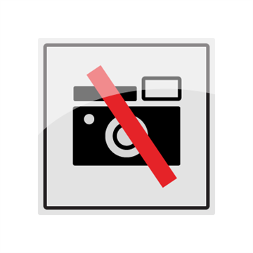 Fotografering forbudt - symbolskilt - piktogram
