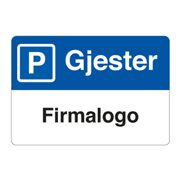 Parkering Gjester (Firmalogo) - parkeringsskilt
