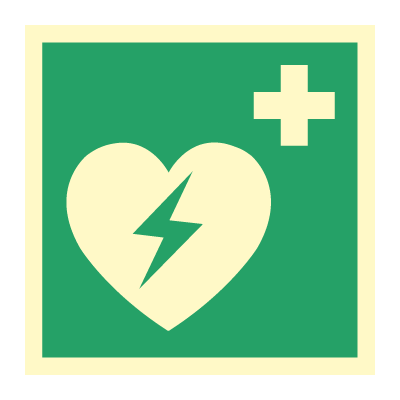 AED hjertestarter skilt