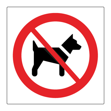 Hunder forbudt - forbudsskilt