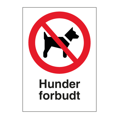 Hunder forbudt - forbudsskilt