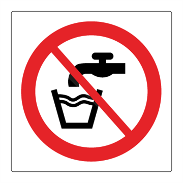 Ikke drikkevann  - forbudsskilt