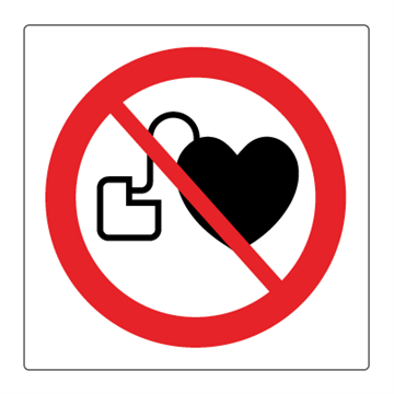 Ingen adgang for personer med pacemaker - forbudsskilt
