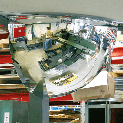 Kuppelspeil Panorama 90° - TÜV sertifisert speil i slagfast akryl. Foto.
