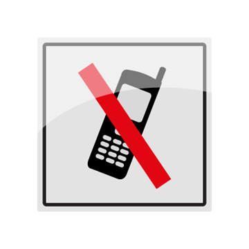 Mobiltelefon forbudt - symbolskilt - piktogram