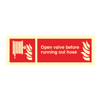 Open valve before runnning... - Fire Signs