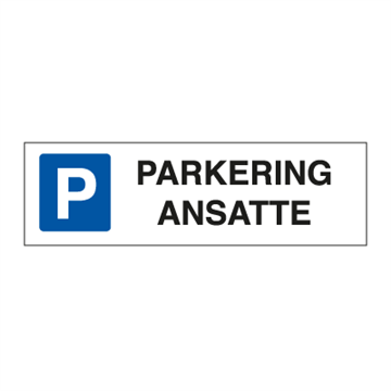 Parkering ansatte - parkeringsskilt