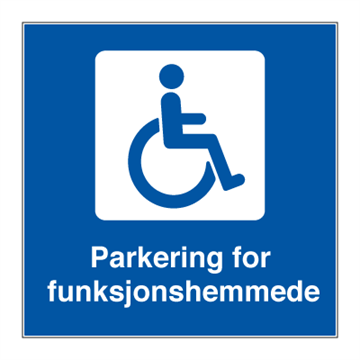 Parkering for funksjonshemmede - parkeringsskilt