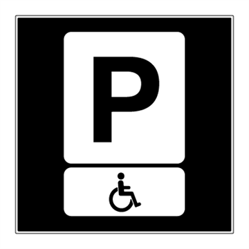 Handicap-parkering for funksjonshemmede skilt - privatrettslig parkeringsskilt. Foto