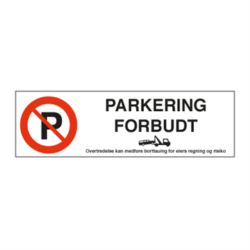 Parkering forbudt - parkeringsskilt