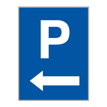 Parkering pil venstre - parkeringsskilt