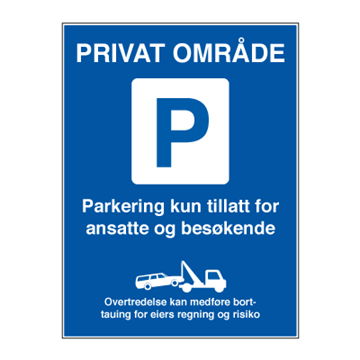 Privat område - parkeringsskilt