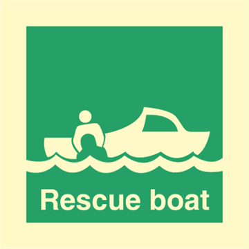 Rescue Boat - Photoluminescent Rigid PR MM - 150 x 150 mm