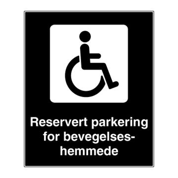 Handicap-parkering skilt - Privatrettslig parkeringsskilt. Foto.