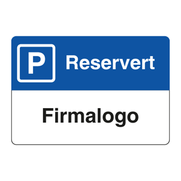 Parkering reservert (Firmalogo) - parkeringsskilt