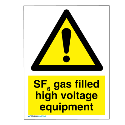 Danger SF6 gas - IMO Hazard and Warning sign